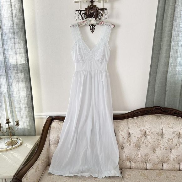 Baby Blue Vintage 1950s Cinderella Nightgown Slip Dress